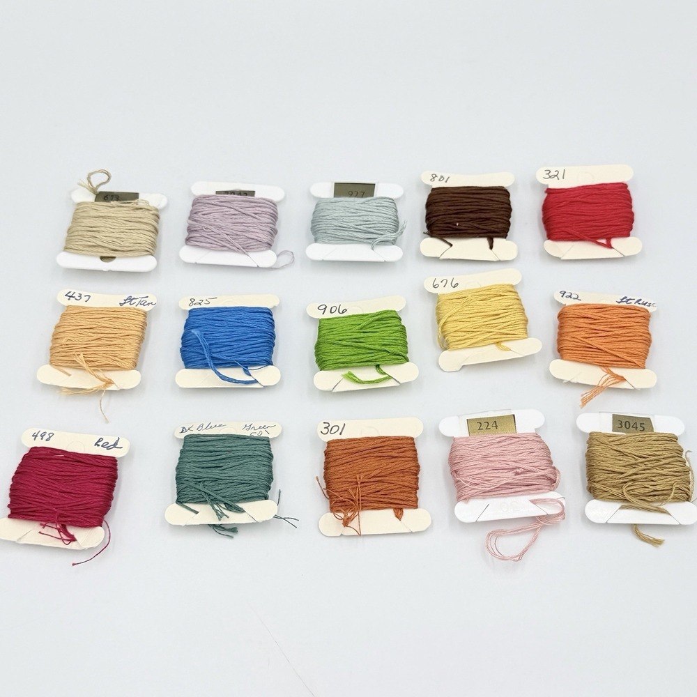 DMC Embroidery Floss Thread Lot 15 Partial Skeins Various Colors Craft
